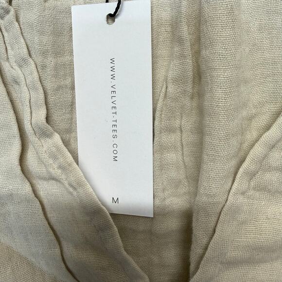 Velvet by Graham & Spencer Jamie Dress Women’s Medium Sand Cotton Gauze NWT - Picture 9 of 12